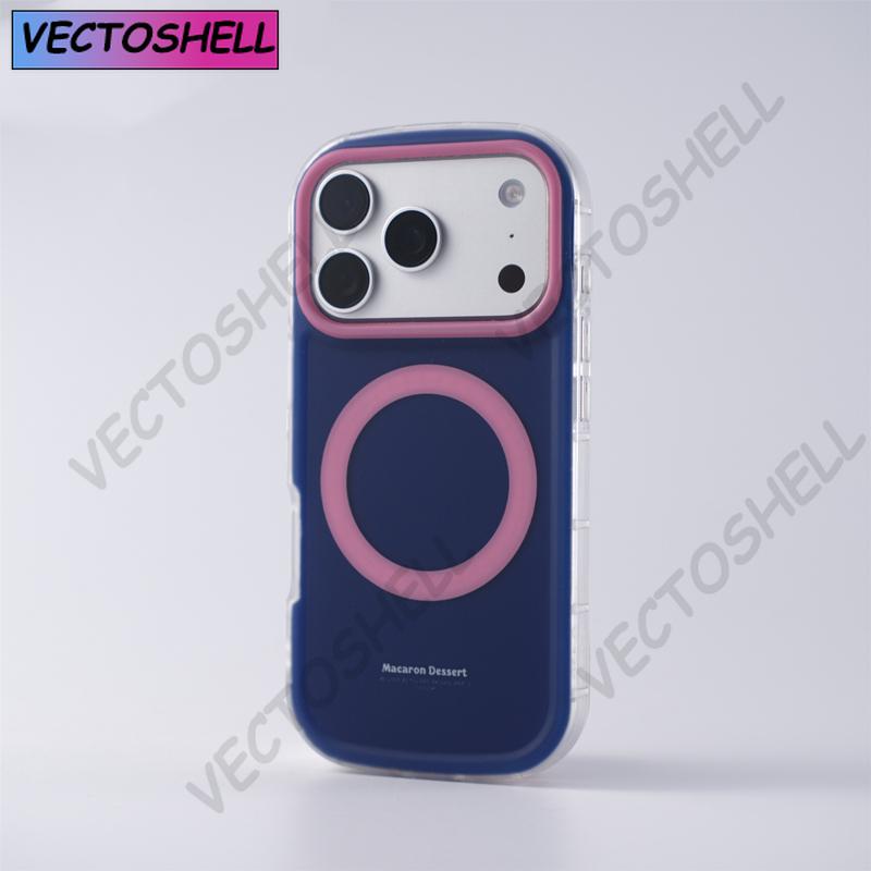Magnetic Trendy Hit Color Shockproof Phone Case For iPhone17 Pro Max 16 Pro 15 14 Anti-fall Wireless Charging Matte Cover