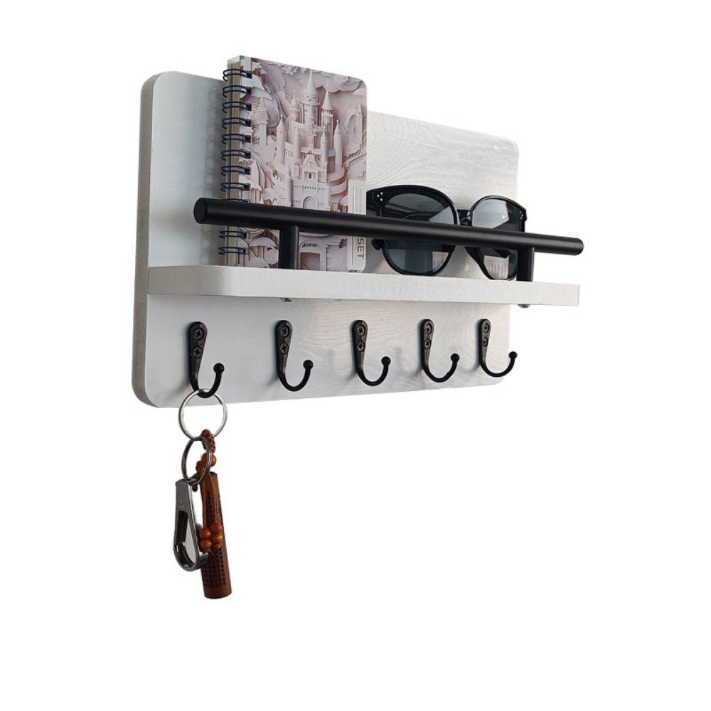Wall Mounted Wall Hat Hanger Floating Shelf Coat Hook Save Space Clothes Storage Rack Household