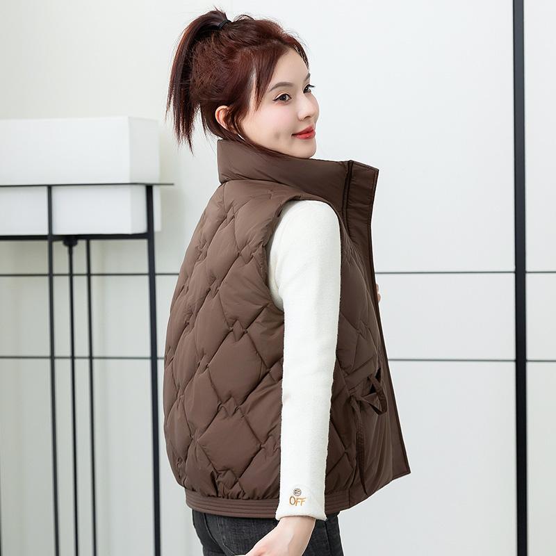 Fashionable and Warm Women's Winter Down Jacket with Stand Collar and Loose Vest