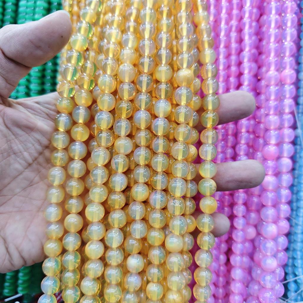 8mm & 10mm Synthetic Opal Cat's Eye Loose Beads for Jewelry DIY