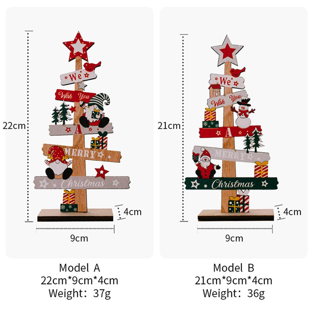Desktop Christmas Tree Santa Claus Faceless Doll Gingerbread Man Wooden Christmas Signs Plaque Christmas Decoration Kids Gift