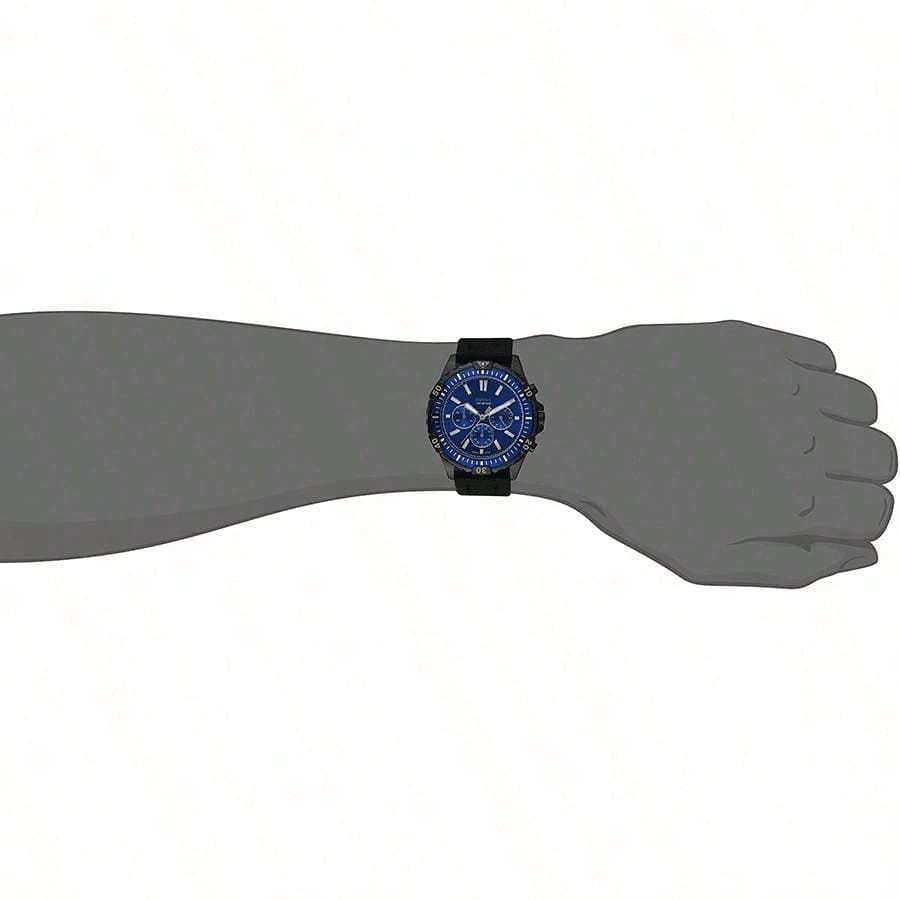 Fossil Men's Chronograph Garrett Black Silicone Strap Watch 44mm FS5695