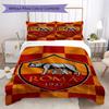 Set lenjerie de pat cu model A.S. Roma Cearșaf pilotă Huse pernă Decorațiune casă Cadou de ziua de naștere (1 * husă de pilotă + 2 * fețe de pernă fără miez)01