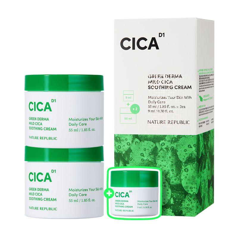 

Nature Republic Green Derma Mild Cica Soothing Cream – Sensitive Skin Care Large Set