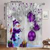 Purple Christmas Snowman Printed Curtains, Christmas Decorations, Bedroom And Living Room, Home Decoration, Room Decoration