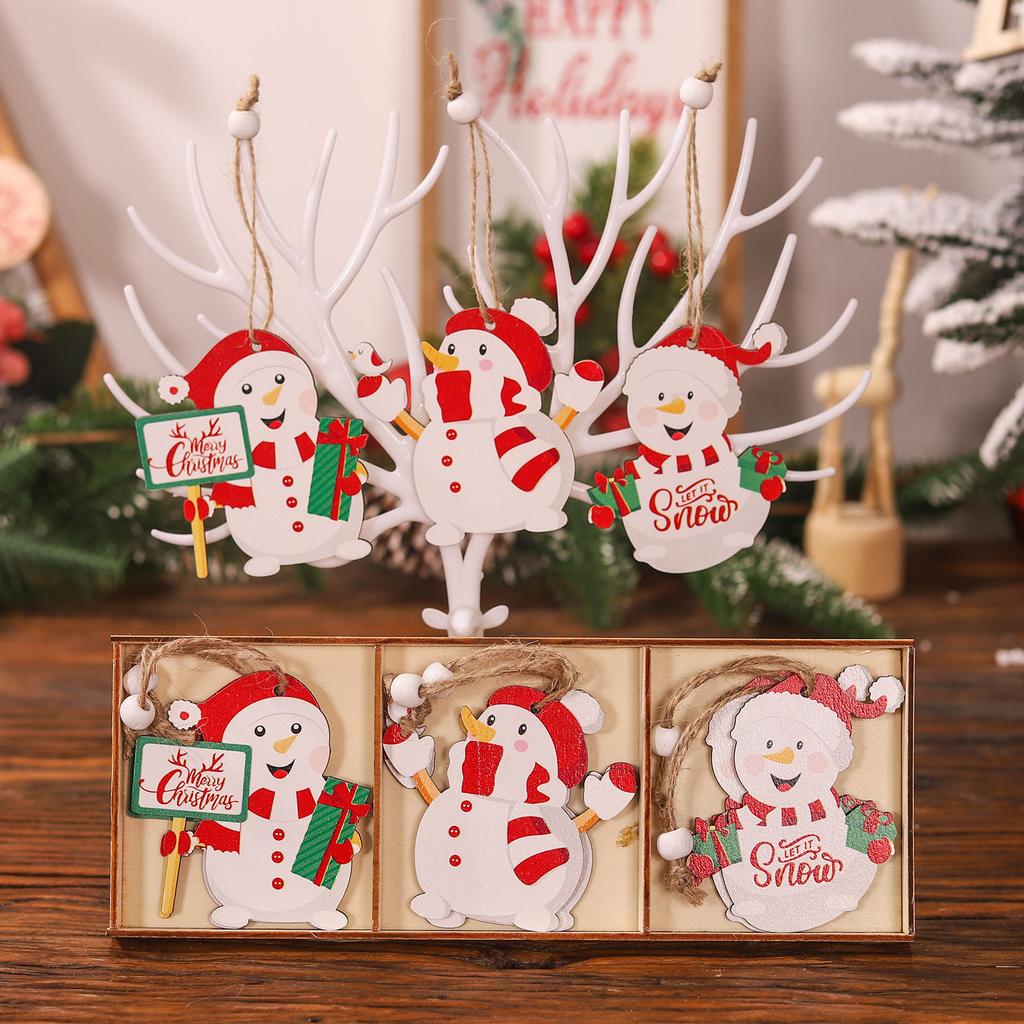 9/12pcs Christmas Santa Gnome Xmas Tree Wooden Hanging Craft Christmas Ornaments Christmas Decorations Pendants for Home Kerst