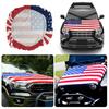 Amerikanische Flagge Auto-Motorhaubenabdeckung 63 x 47 Zoll Dehnbares Polyester-Spandex-Gewebe Passt für die meisten Autos, Lastwagen, SUVs