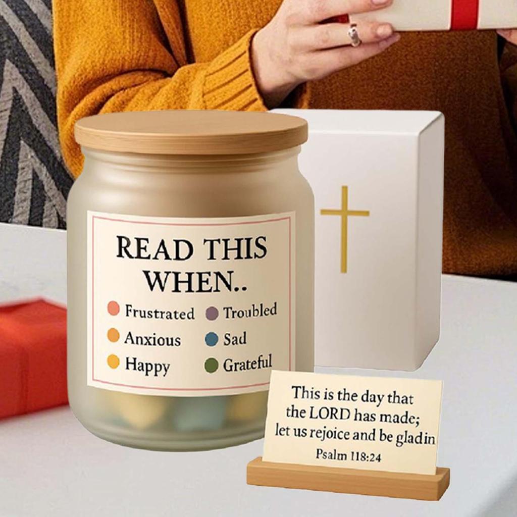 Inspirational Bible Verse Jar Hope Bible Verse Jar Inspirational Prayers Scripture Basket for Morning Men Women Birthday Home