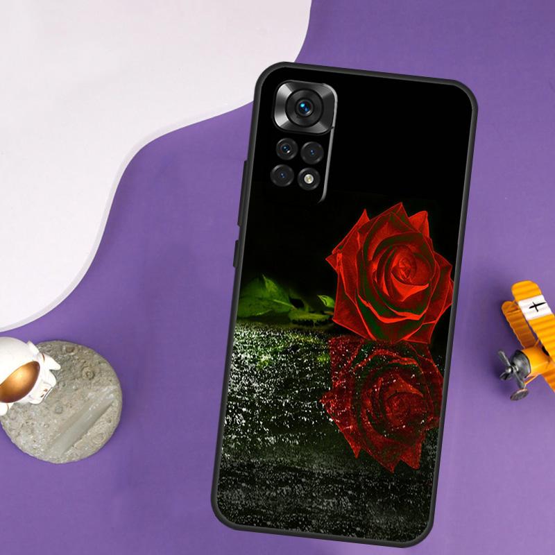 Red Rose Case For Xiaomi Redmi Note 13 Pro 14 12 9 10 11 Pro 10S 11S 12S Redmi 10C 13C 14C 12C Cover