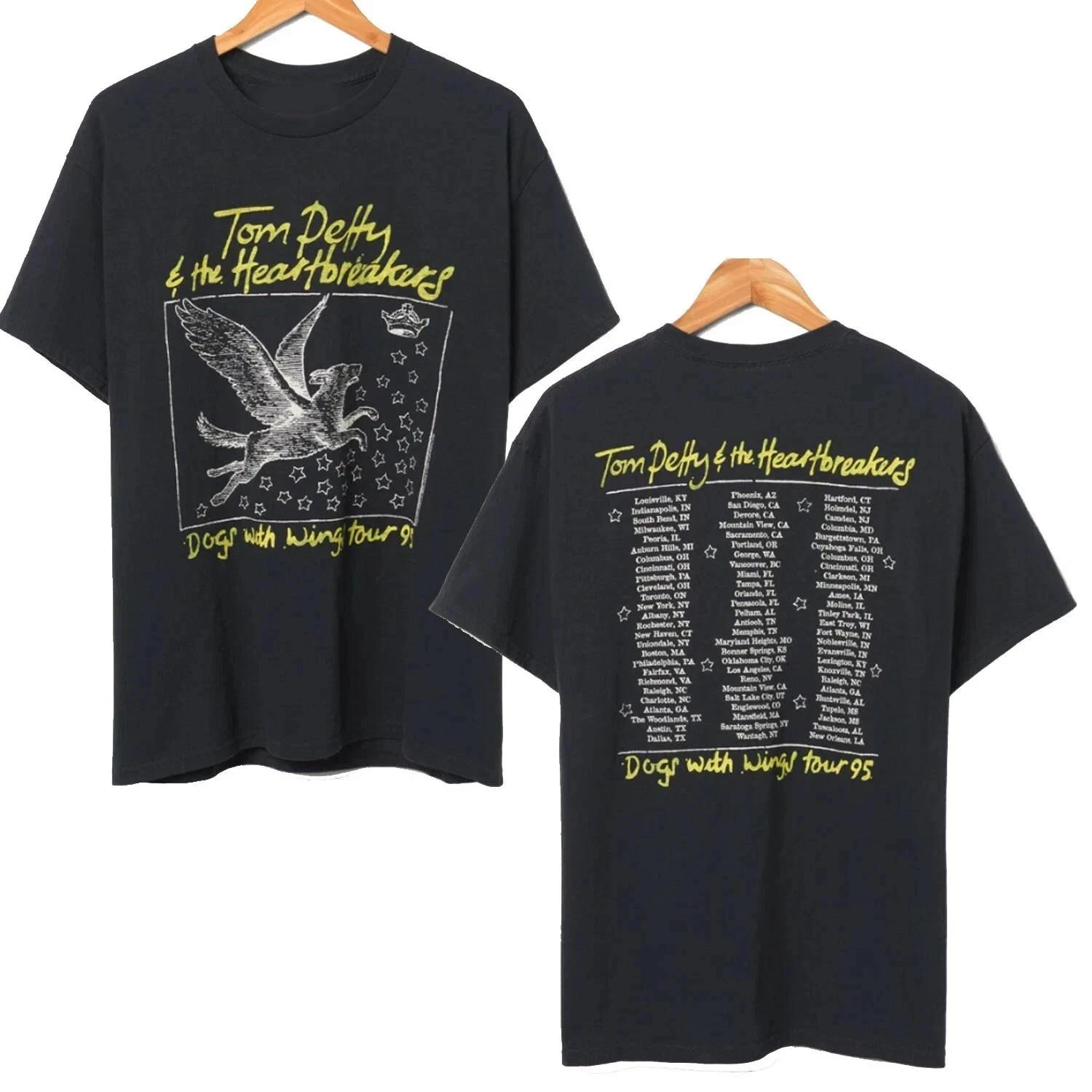 

Tom Petty s Dog with Wings 1995 Tour T-shirt for Daily Outdoor Retro Men and Women Fans Commemorative Printed Casual T-shir... S разноцветный
