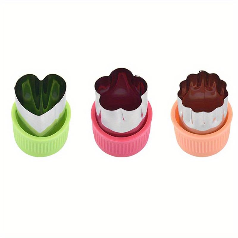 3-teiliges Set mit Gemüseausstechformen – Obststempelform aus Edelstahl mit niedlichen Cartoon-Tieren, Sternen und Herzen – ideal für Mini-Kuchen