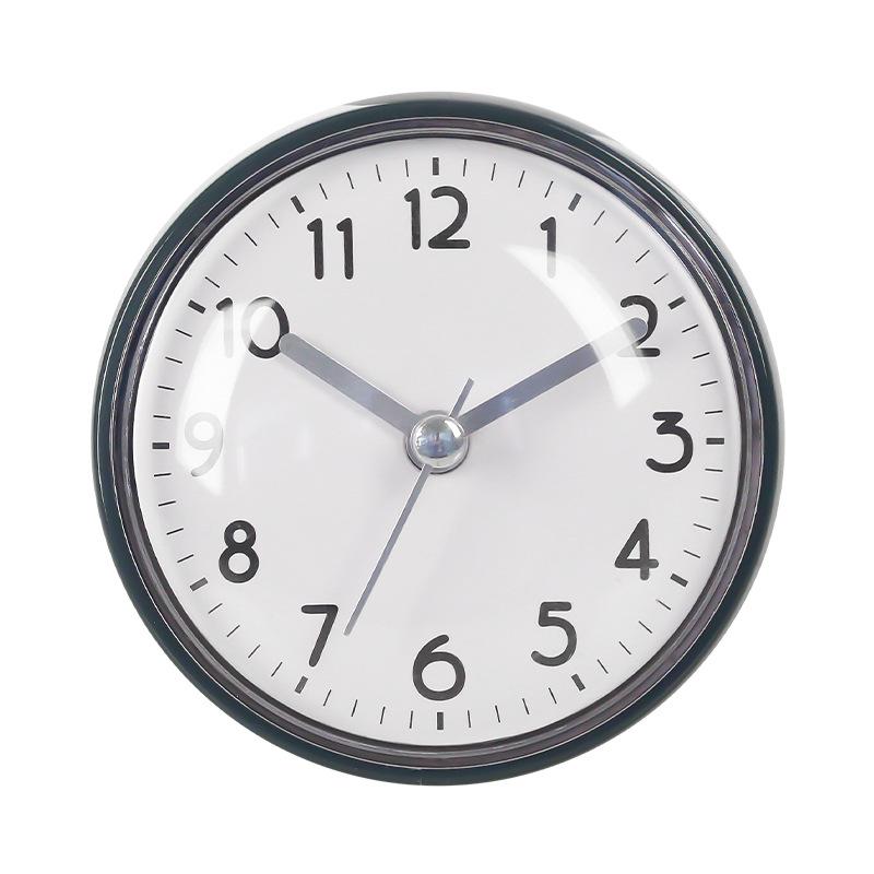 Mini Suction Cup Wall Clock Bathroom Glass Anti Fog Waterproof Clock Kitchen Bathroom Wall Suction Clock Quartz Clock