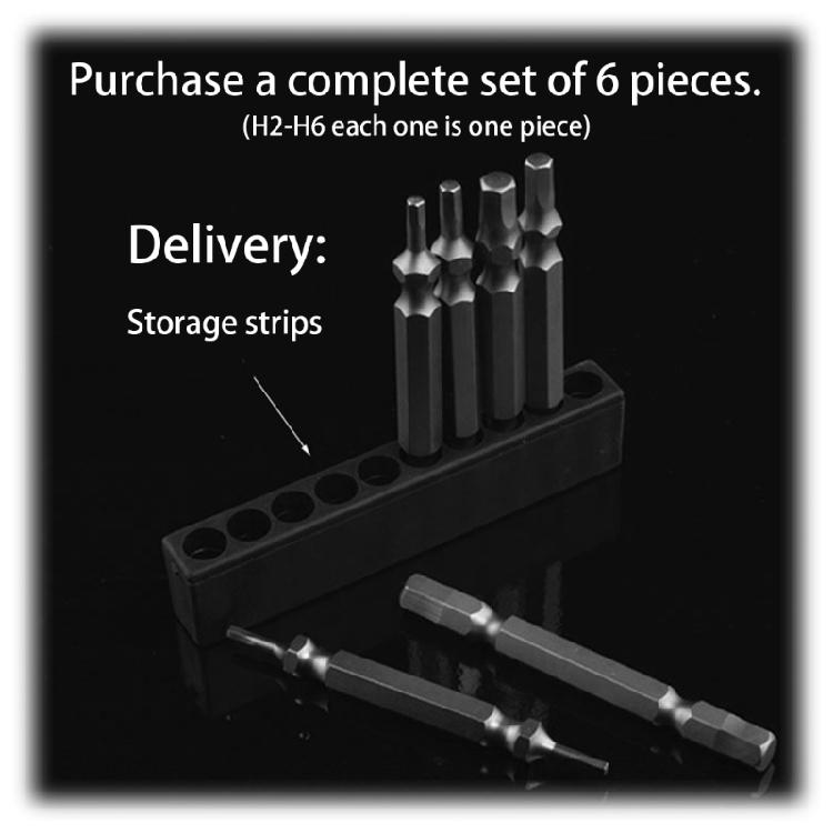 Pack Of 6 Sturdy Magnetic Double Head Hex Bits High Strength Alloy Steel Magnetic Hex Bits For Versatile Applications