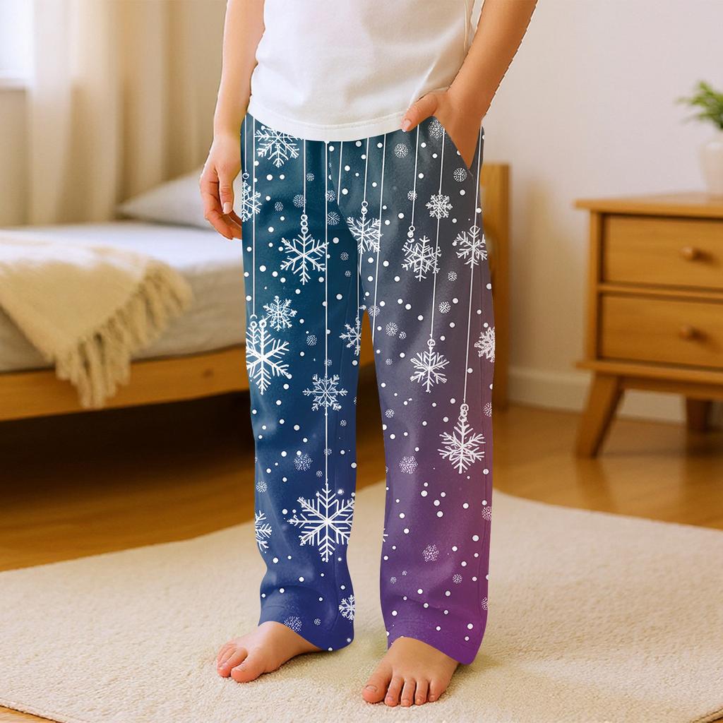 Kinder Weiche Bequeme Pyjamahose Lässig Weihnachtsprint Haushose