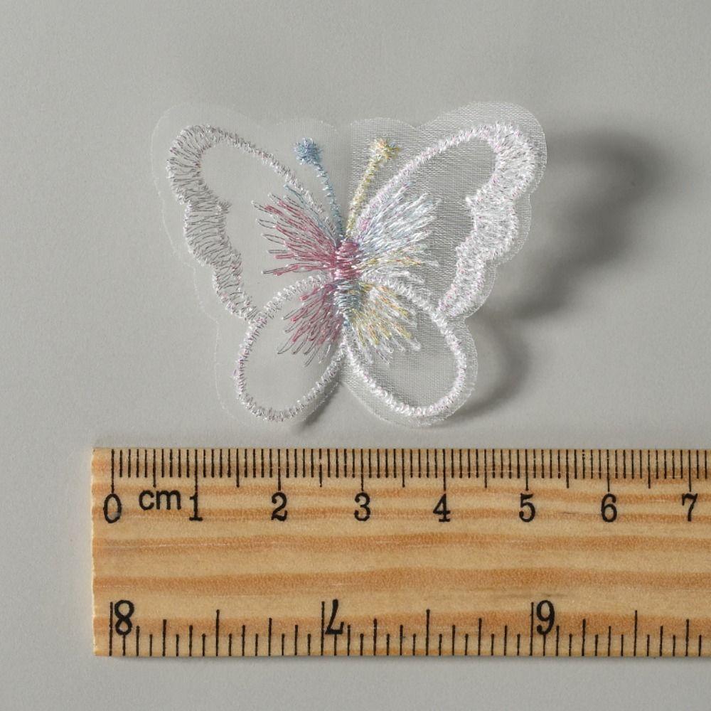 20Pcs Single layer Golden Thread Butterfly Appliques  Bridal Hair Accessories