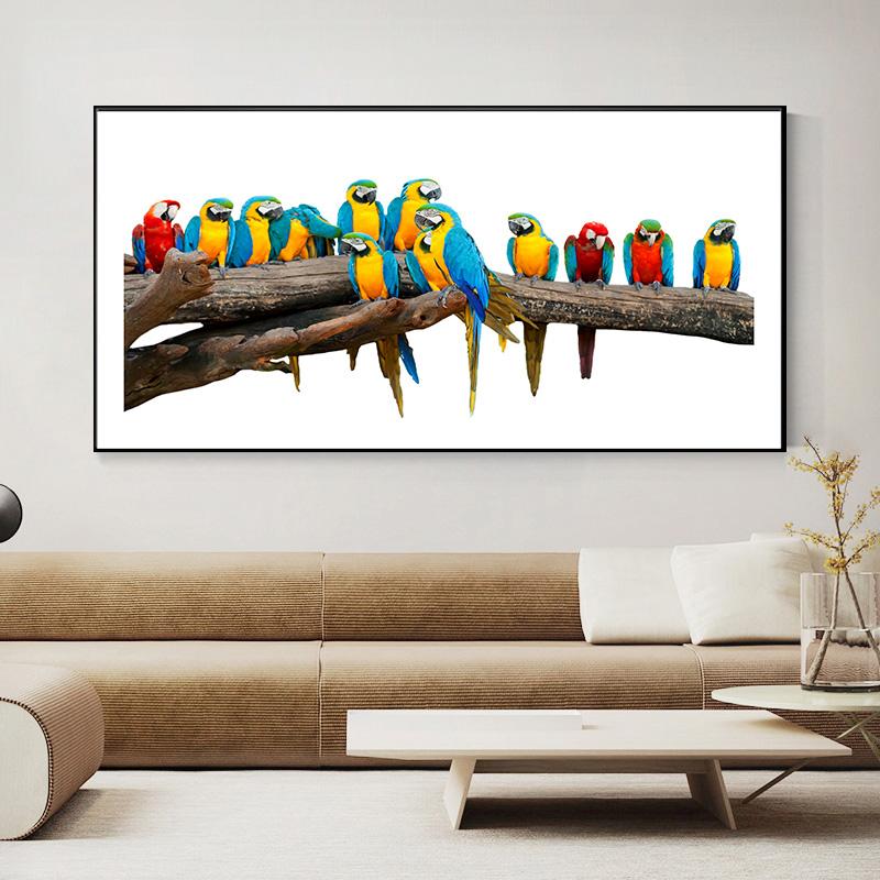 Bird Animal Canvas Painting Tree Landscape Posters and Prints Colorful Parrots Wall Pictures for Living Room Home Decor No Frame