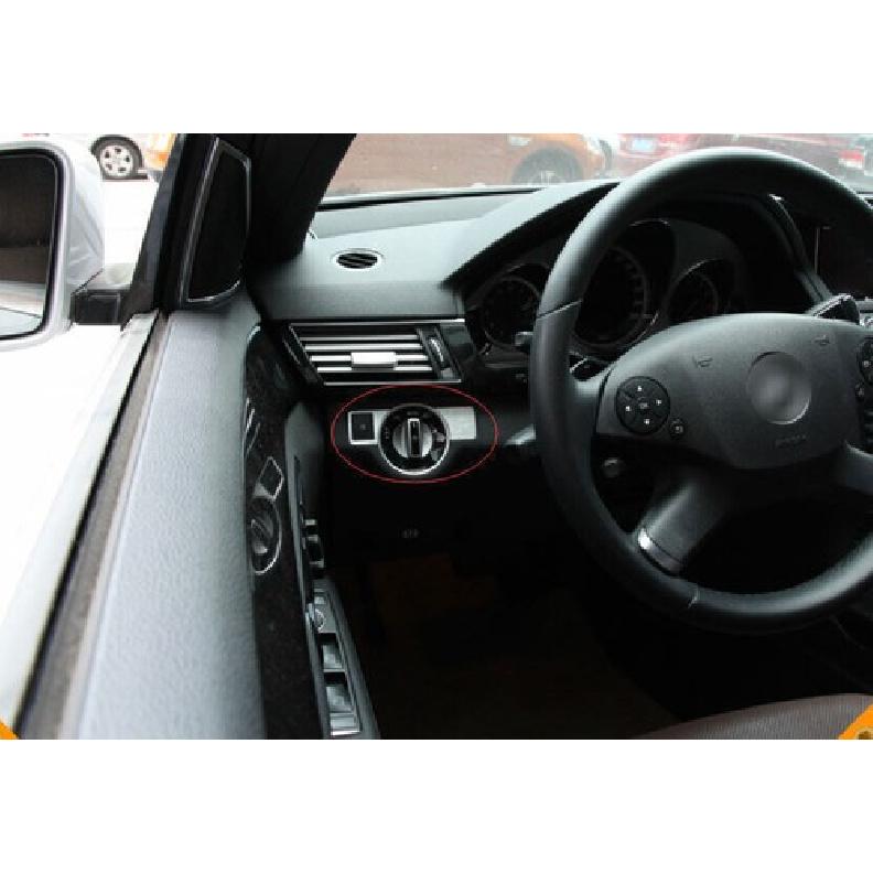 2009-2015 For Benz E-Class Silver Aluminum Headlight Switch Control Cover Trim