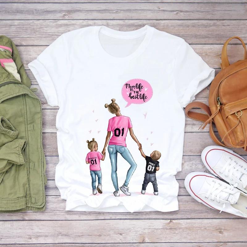 Mama Girl Graphic Print Women T Shirt Casual Harajuku Y2K Tops Tee Crewneck Short Sleeve Lady Clothes