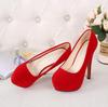 14cm Sexy High Heels Women Pumps Round Toe Thin Heel High Heels Platform Shoes Ladies Wedding Bride Shoes Large Size 35-45