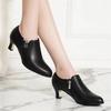 Korean version of small man, deep-mouth high-heeled shoes, thick-heeled single shoes, professional waterproof table, thick sole, not tired feet, tempe