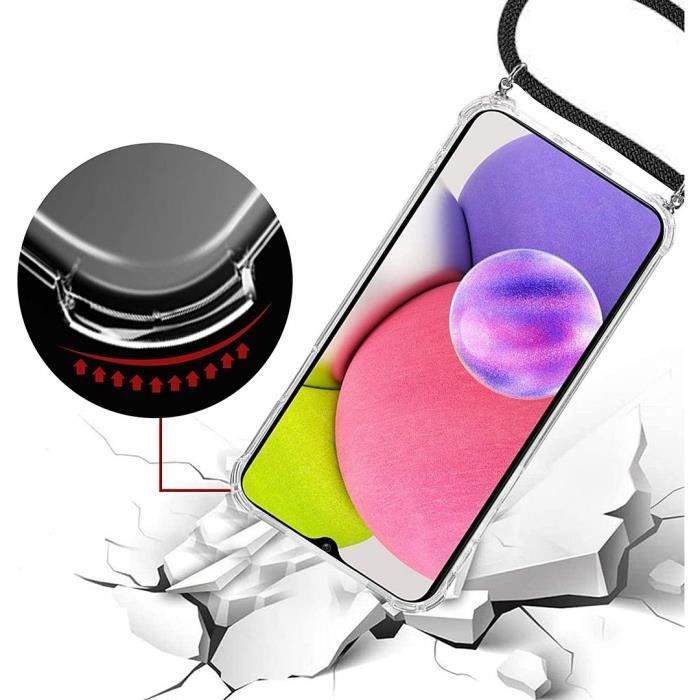 Coque de Protection - PROSHOP - Samsung Galaxy A03S - Souple - AntiChoc - Cordon Vert Nuit