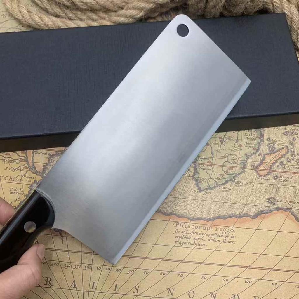7.5 Inch Slicing Knife 3-layers Tamahagane Steel Blade Ebony Handle Sharp Chef Cleaver Meat Cutting Vegetables Kitchen Knives