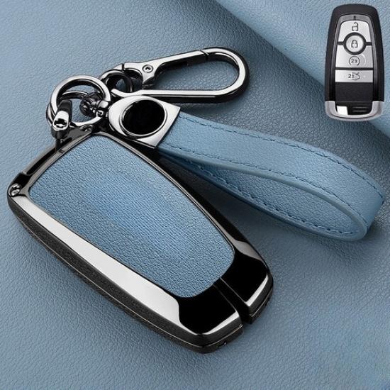 Zinc Alloy Leather Car Key Case Cover For Lincoln MKZ Navigator MKC Continental
