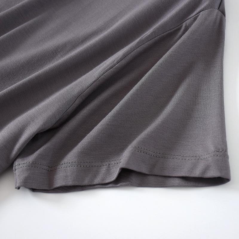 Pijama de verano para hombre, de modal, de manga corta, para uso doméstico, fino, de cuello redondo, informal, adecuado para uso diario, conjunto de pijama de talla grande.