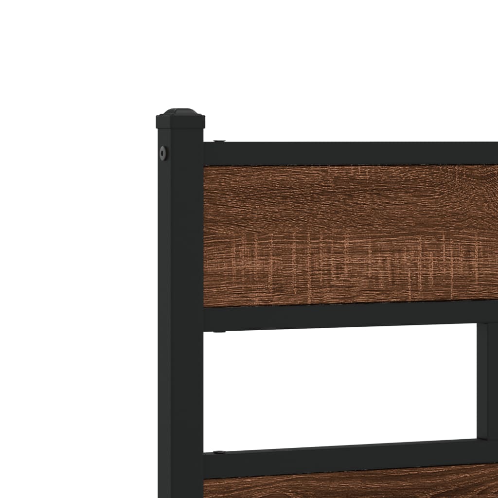 Bed Frame without Mattress Brown Oak Look 90x190 cm Engineered Wood