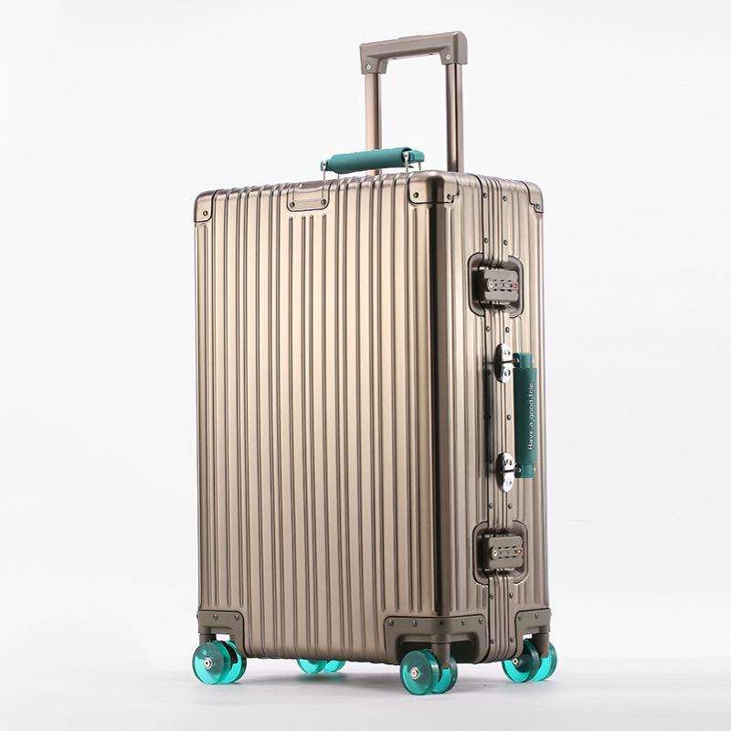 

20-Inch Aluminum-Magnesium Alloy Suitcase with Seat, Password Lock, Large Capacity, Silent Wheels, Pull Rod 20 Inch