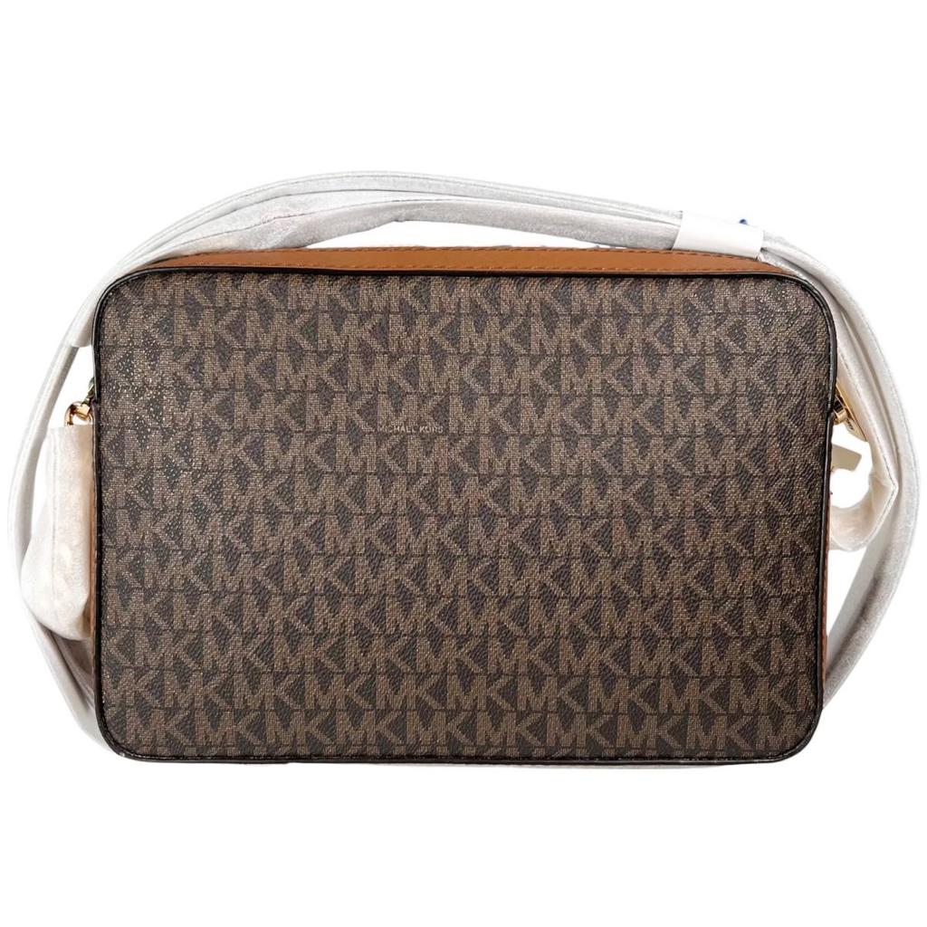 Michael Kors Jet Set Travel Medium Shoulder Bag Leather Brown Women 55H3RBN Used