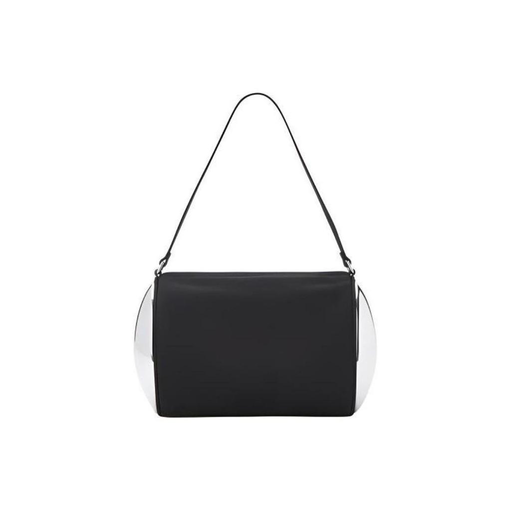 Alexander Wang Dome Top Barrel Bag with Zipper Closure Double Dome Metal Hardware Nylon Handbag Small Size Women's Style Black
