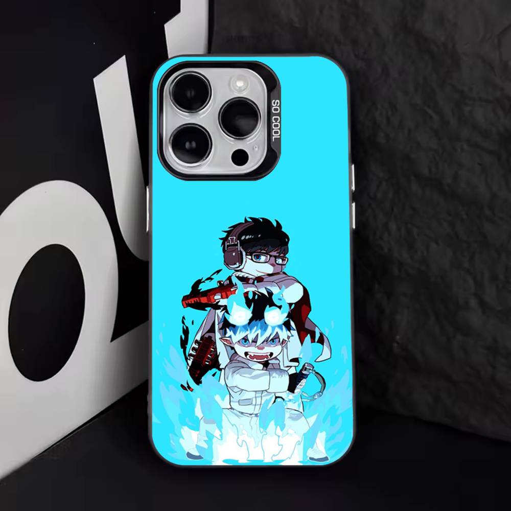 Anime Blue Exorcist Phone Case For iPhone 16,15,14,13,12,11,8,7,Pro,Max,Plus,Mini,XS,SE Anti Fall Black Matte Hard