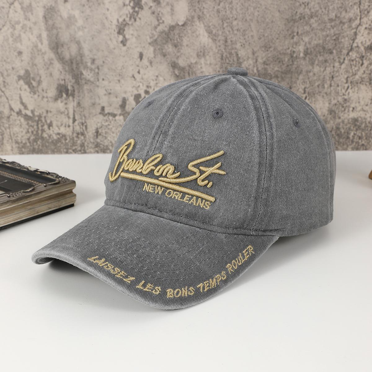 

Cross-Border Vintage Do Old Embroidered Alphabet Soft-Top Cowboy Baseball Caps For Men And Women Daily Commute Sunhats One Size
