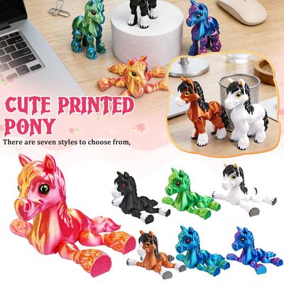 3D PrintedModel Equine Desktop Ornament Flexible Plastic Animal Sculpture Suitable For Desk Decoration, Collecting And Children