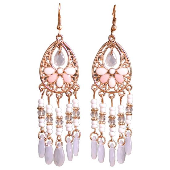 1 Pair Hook Earrings Tassels Bohemian Jewelry Long Vintage Dangle Earrings for Wedding