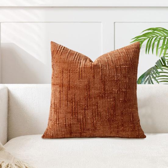 Yousheng Textured Pillow Cover 18" x 18" Solid Color Throw Pillow Cover Decorative Pillow Case with Hidden Zipper for Couch Sofa Car Travel