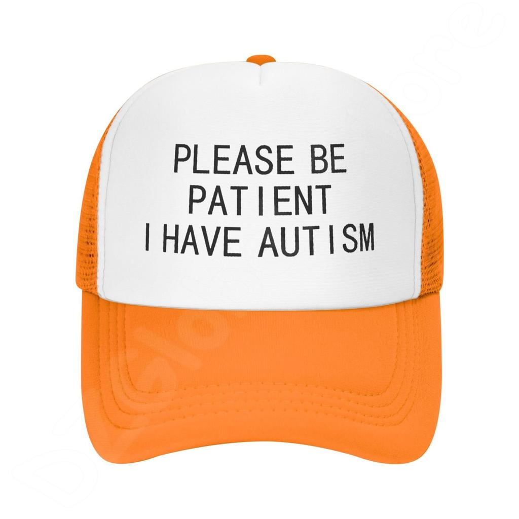 Please Be Patient I Have Autism Letter Casual Washed Cotton Baseball Cap Men Solid Denim Dad Hat Visor Outdoor Trucker Caps