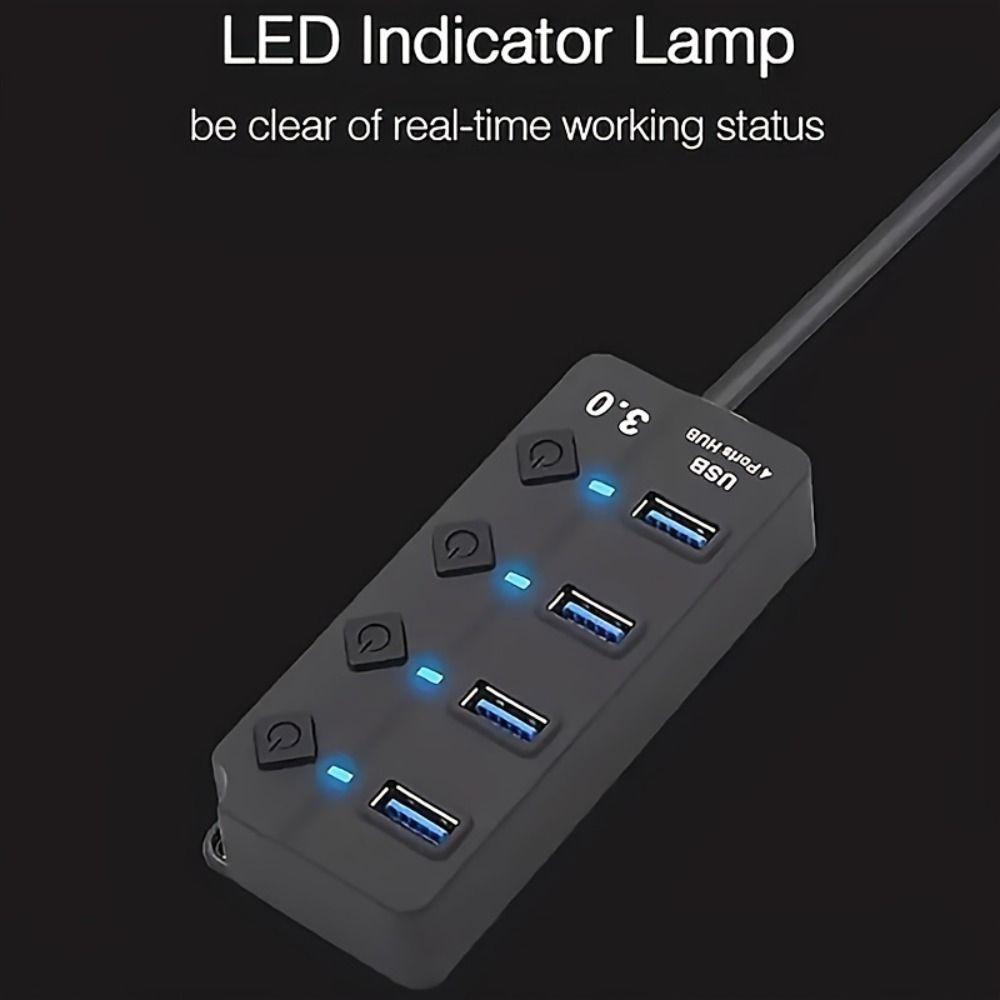 With Switch USB 3.0 Hub 5Gbps High Speed Multiple Expander Hub Multi USB Splitter  Docking Stations