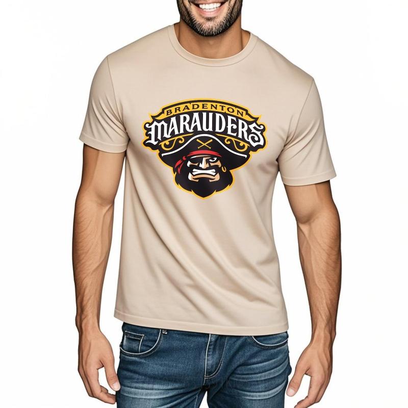 Plus Size Summer For Him Tshirt Bradenton Marauders Pirate Logo Design Short Sleeve Adult Crew Neck Tops Relaxed Fit Tshirt
