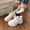 Hong Kong Style Dad Shoes Women's Ins Tide 2025 New Versatile Casual Shoes Thick Sole Height Increase Super Fire Thin Sports Shoes