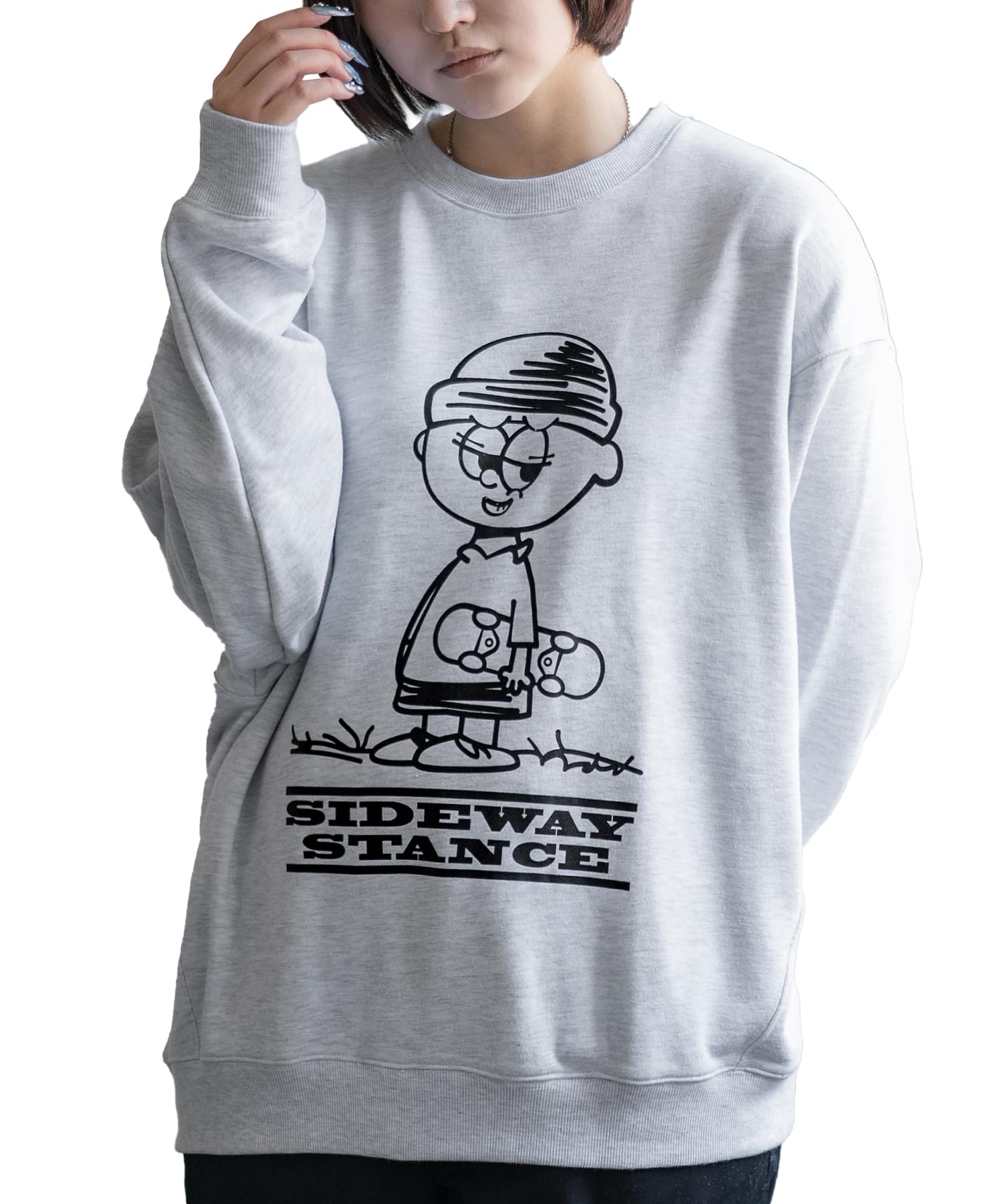 

[IMPROVES] [SIDEWAYSTANCE] Illustrated Boy Fleece Sweatshirt