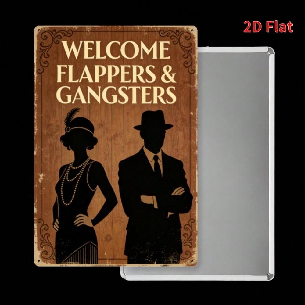 Vintage Bar Metal Sign Flappers Gangsters Wall Decor Man Cave Garage