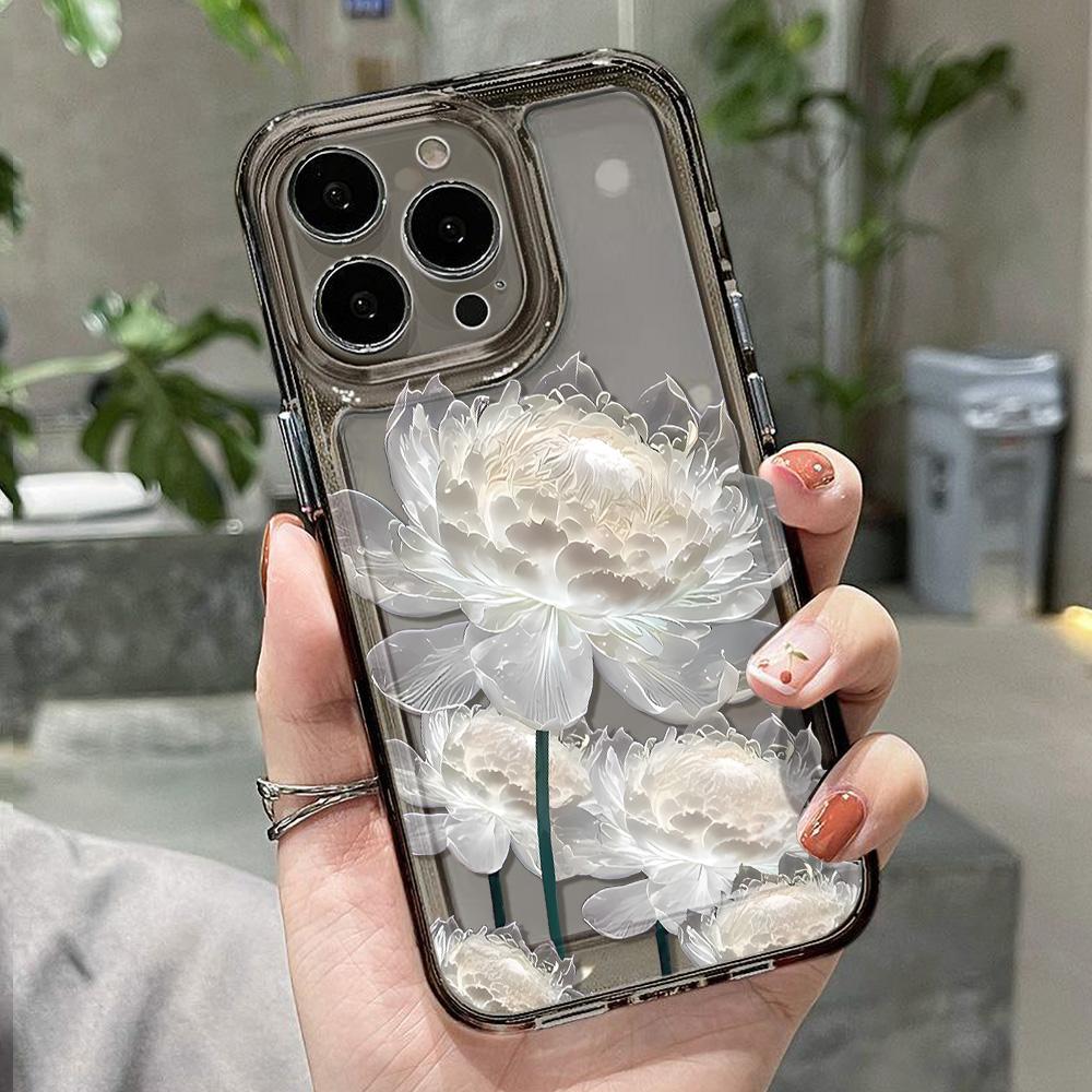Rose Flower Phone Case For iPhone 14 Pro Case for iPhone 11 16 Pro 13 12 15 Pro Max XR XS X 7 8 SE Soft Shockproof Clear Cover