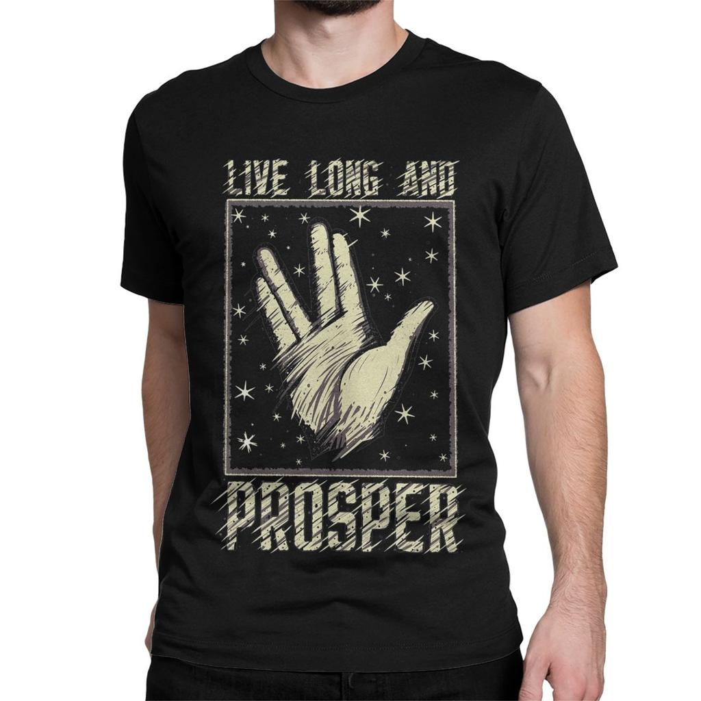 Lebe lang und in Frieden Film Herren Damen T-Shirts StarTrek Vulkan Neuheit T-Shirts Kurzarm T-Shirt Reine Baumwolle Druck Kleidung