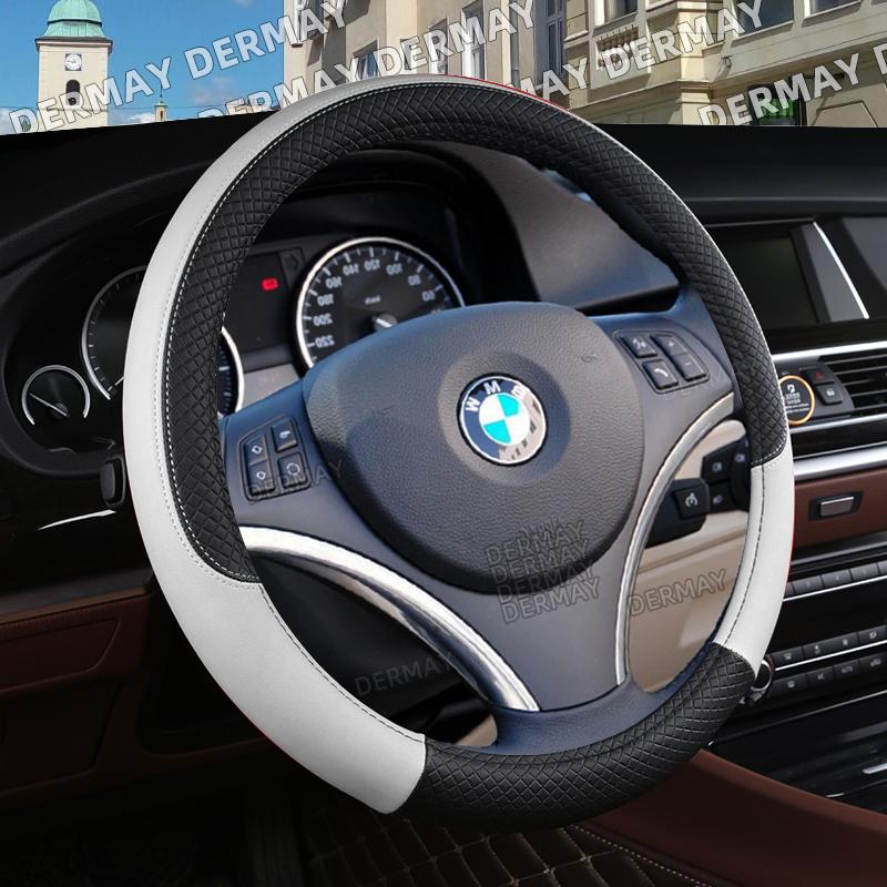 

Для BMW X5 DERMAY Автомобильный чехол на руль из искусственной кожи Нескользящая решетка Автоаксессуары Fast чёрный