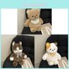 Cartoon Plush Bear Backpack For Kids With Animal Pattern And Curved Shoulder Straps