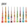 Resin Floral Crochet Hook Hook, Dried Flower Clear Handle Hand Sore Prevention Tool Metal Head with Beaded Wristlet for Arthritis Beginners