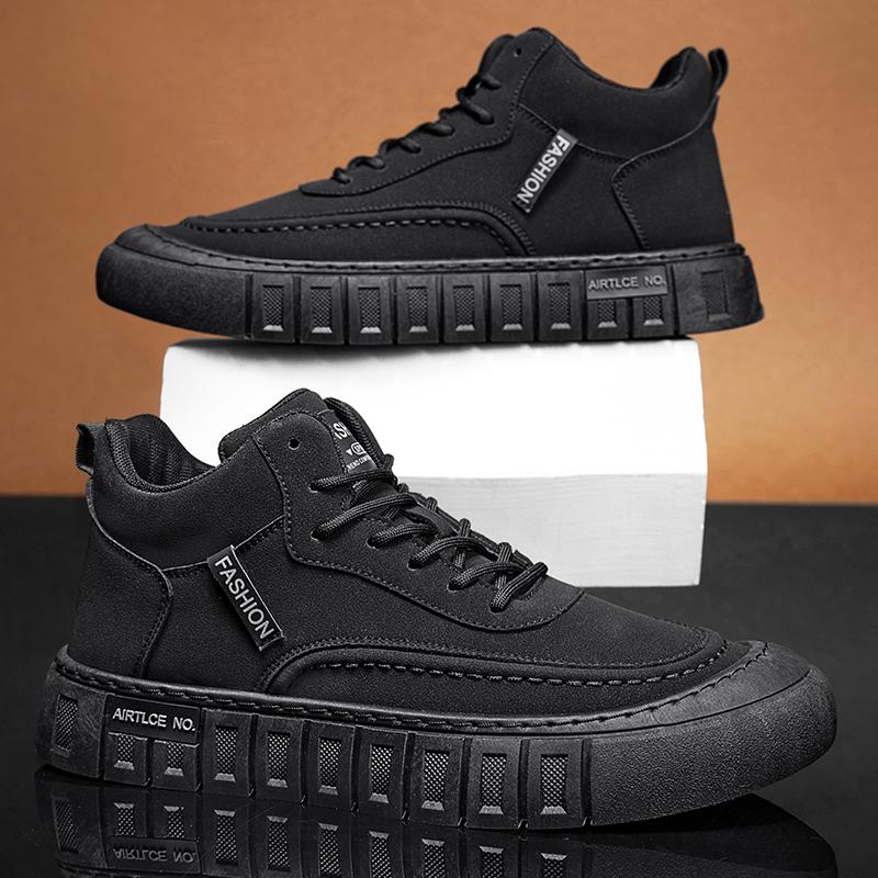 New Fashion Autumn And Winter Men's High Top Martin Boots Students Male Boys Trending Soft Sole Work Shoes Labor Protection Martin Sneakers