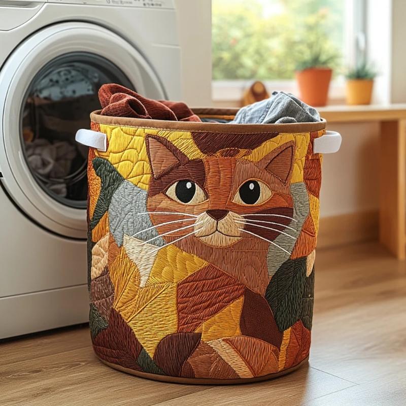 Laundry Basket With Carry Handles, Quilted Polyester Hamper for Clothes, Towels and Everyday Household Storage Needs